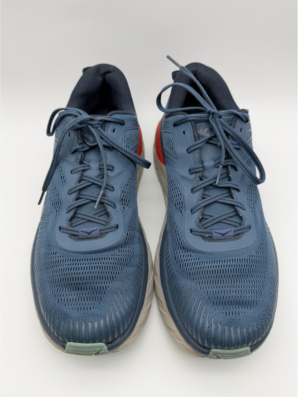 Hoka Bondi 7 Men's Running Shoes Size 13 Blue with Red Accents